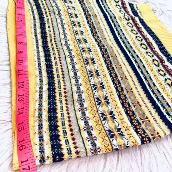 Vintage Yellow Striped Knit Mini Skirt - Picture 7 of 9